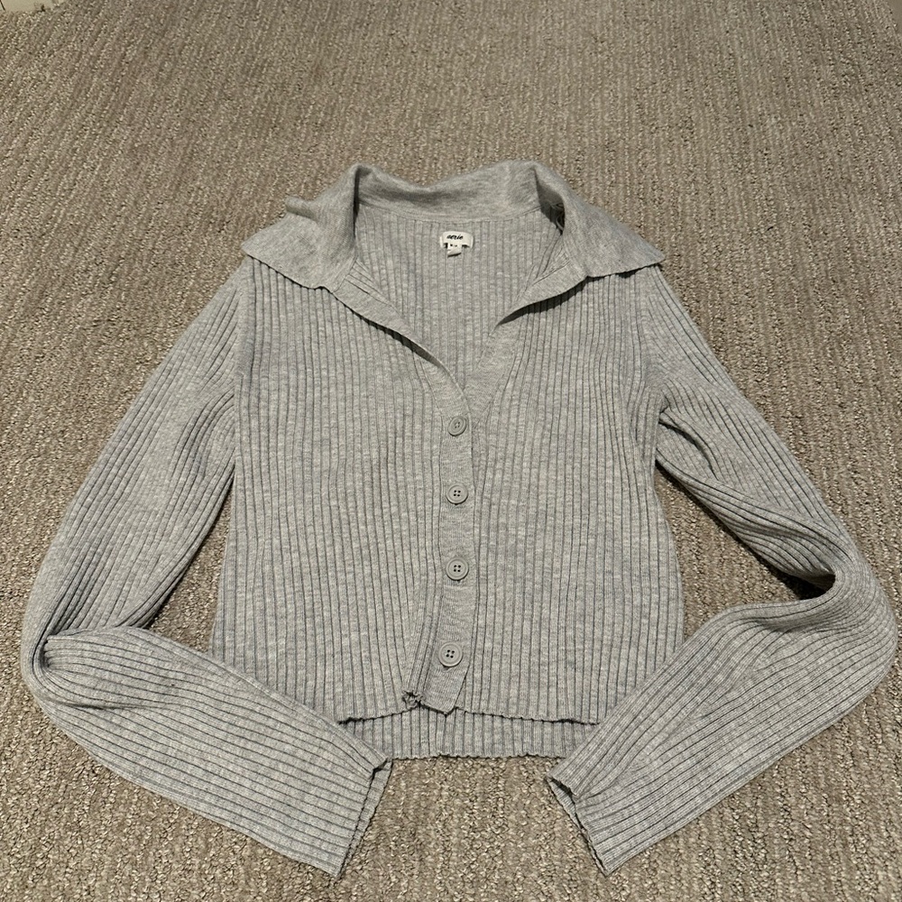 Aerie Button-Up Cropped Sweater
